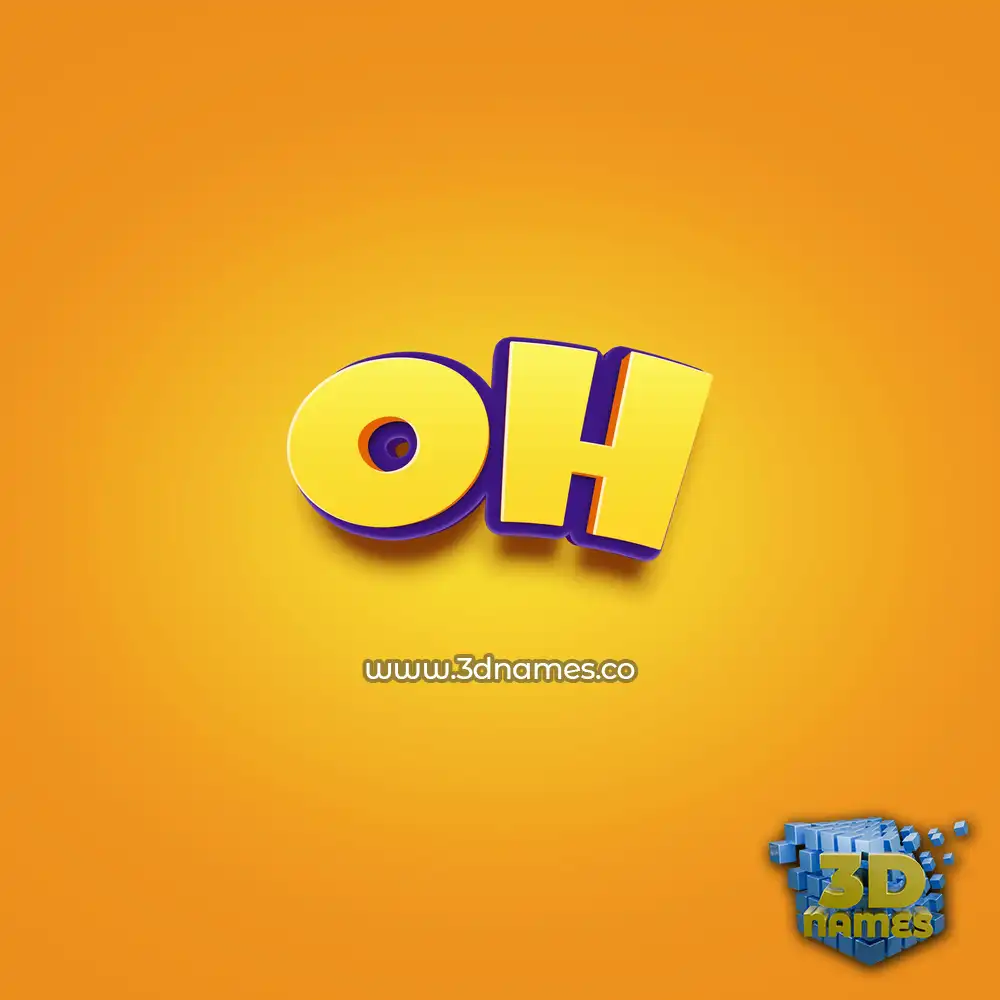 oh in Orange Toon style - 3D name wallpaper