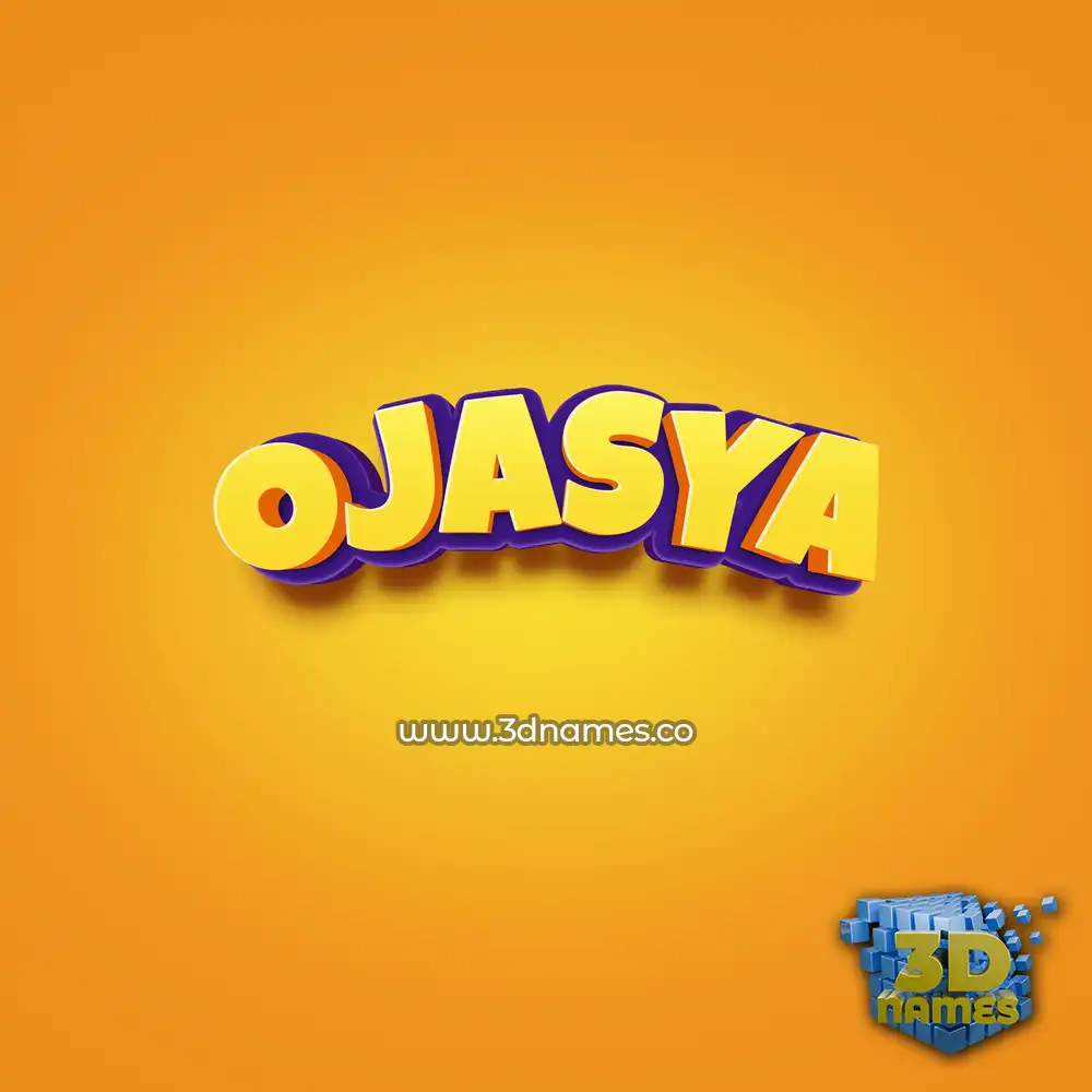 ojasya in Orange Toon style - 3D name wallpaper