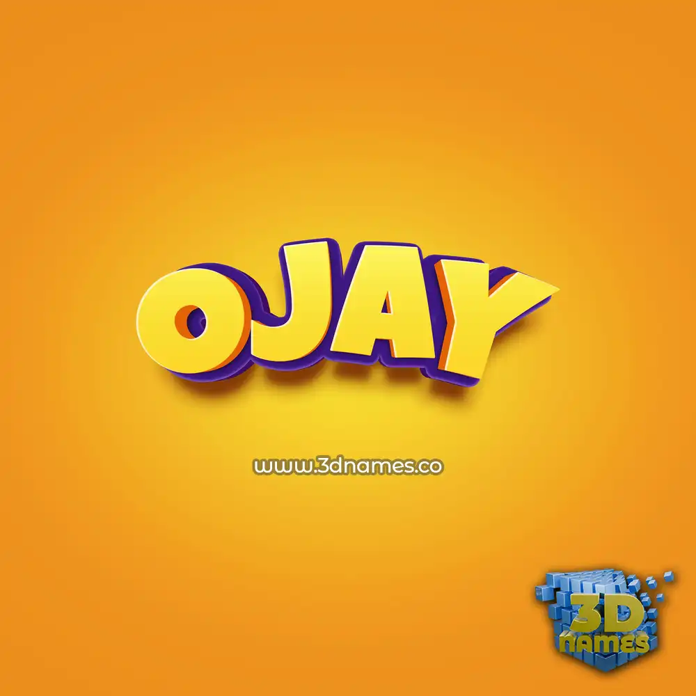 ojay in Orange Toon style - 3D name wallpaper