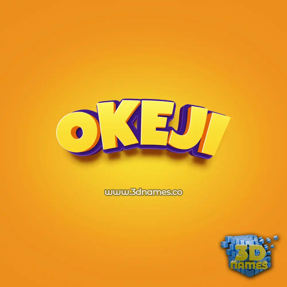 okeji in Orange Toon style - 3D name wallpaper