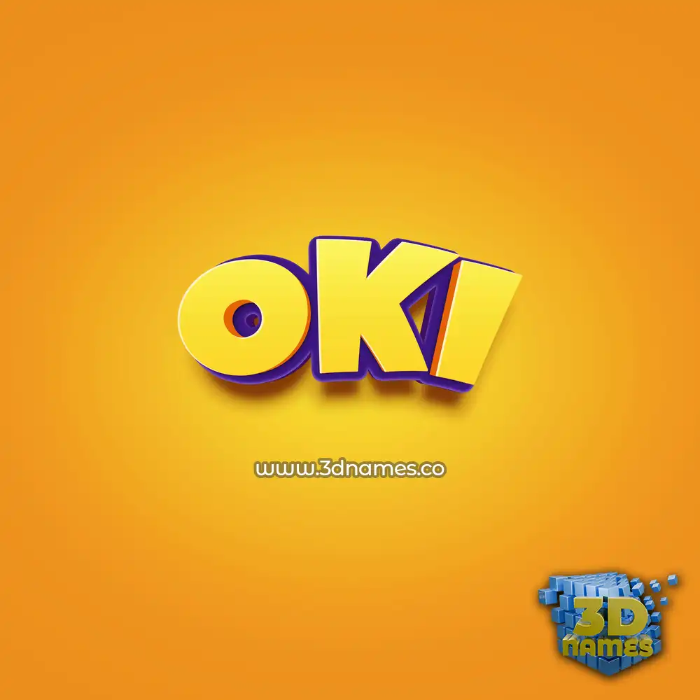 oki in Orange Toon style - 3D name wallpaper
