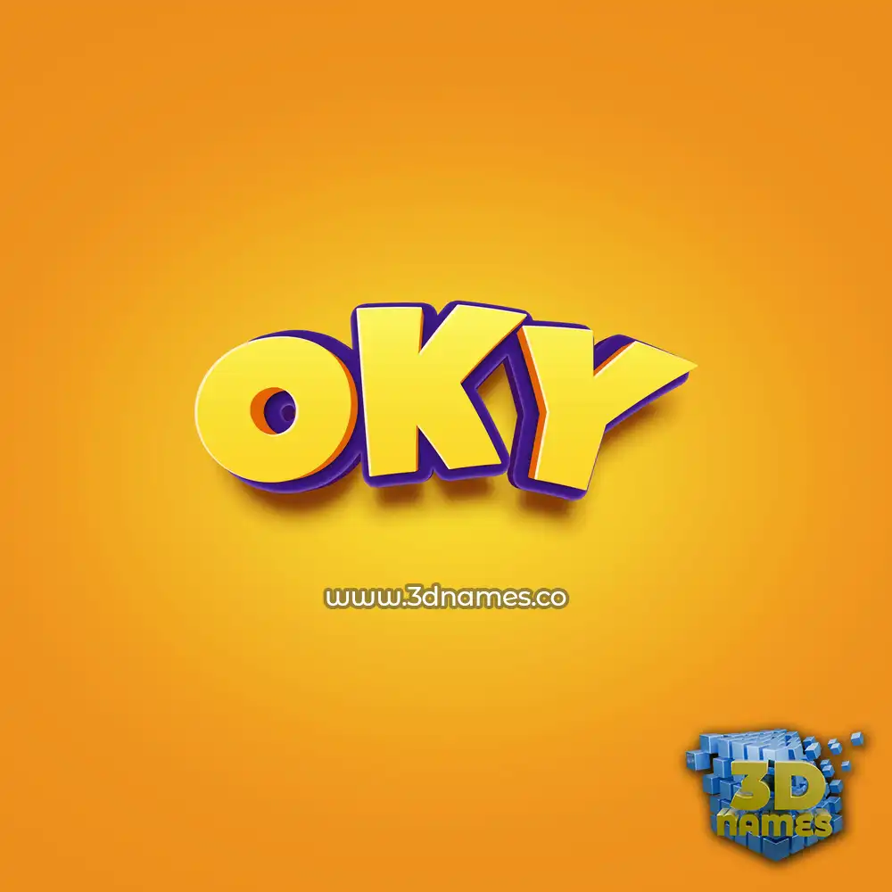 oky in Orange Toon style - 3D name wallpaper