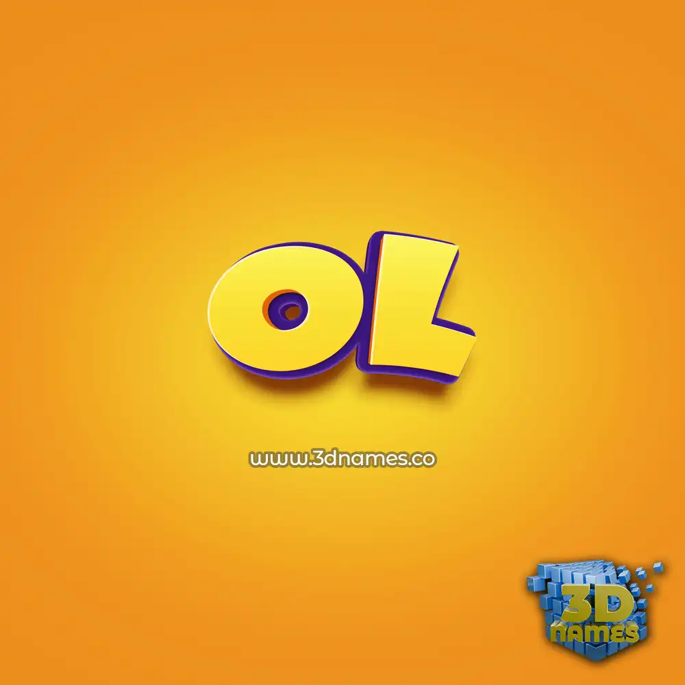 ol in Orange Toon style - 3D name wallpaper
