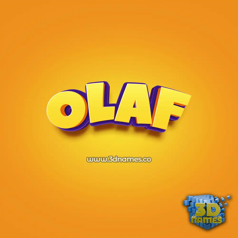 olaf in Orange Toon style - 3D name wallpaper