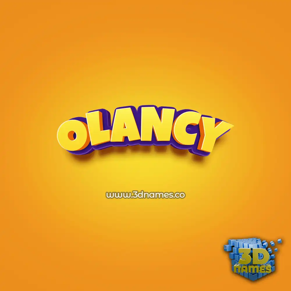 olancy in Orange Toon style - 3D name wallpaper