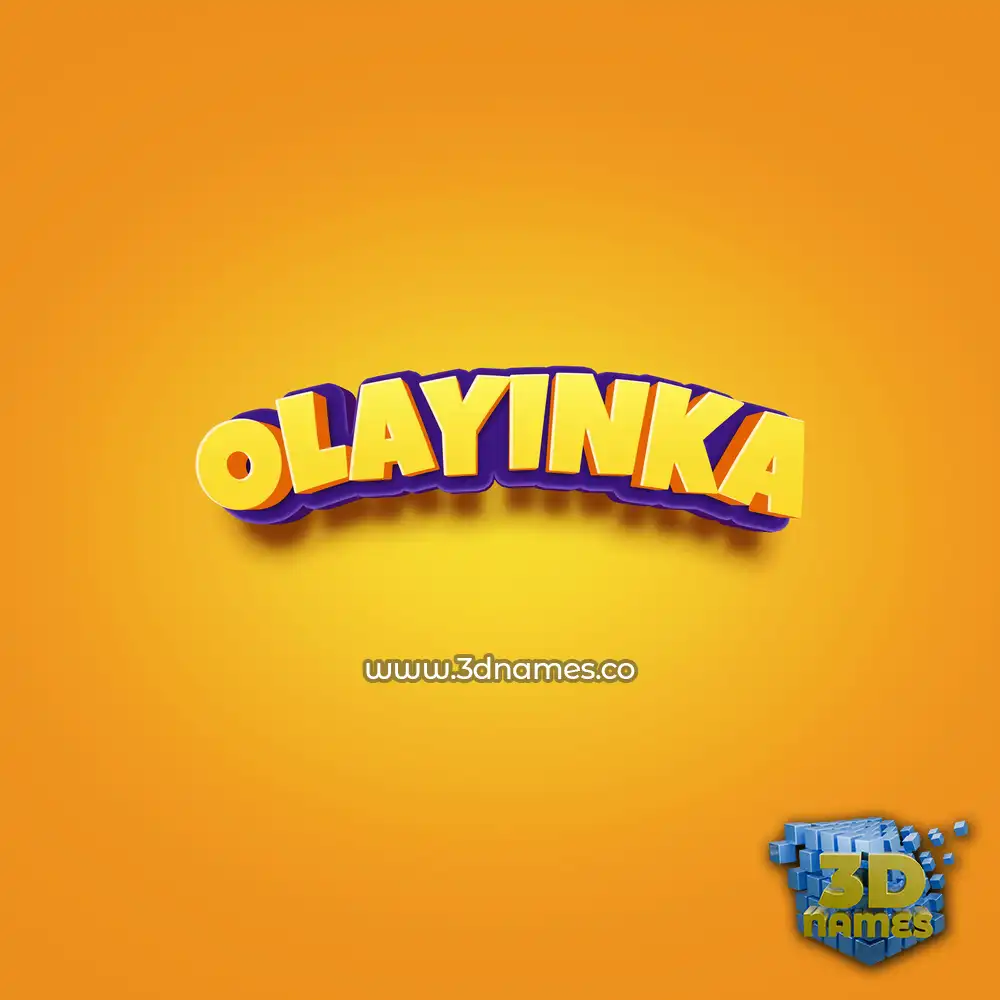 olayinka in Orange Toon style - 3D name wallpaper