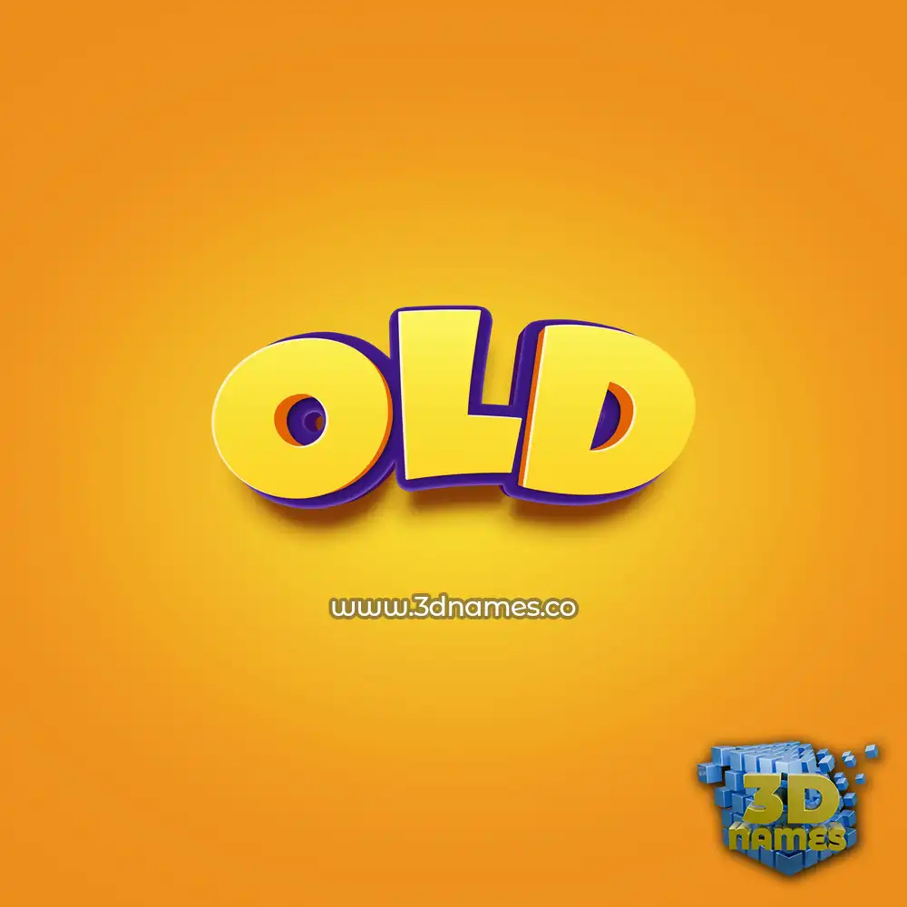 old in Orange Toon style - 3D name wallpaper