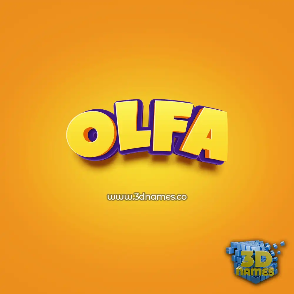 olfa in Orange Toon style - 3D name wallpaper