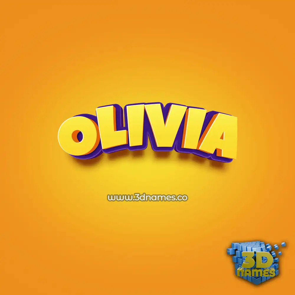 olivia in Orange Toon style - 3D name wallpaper
