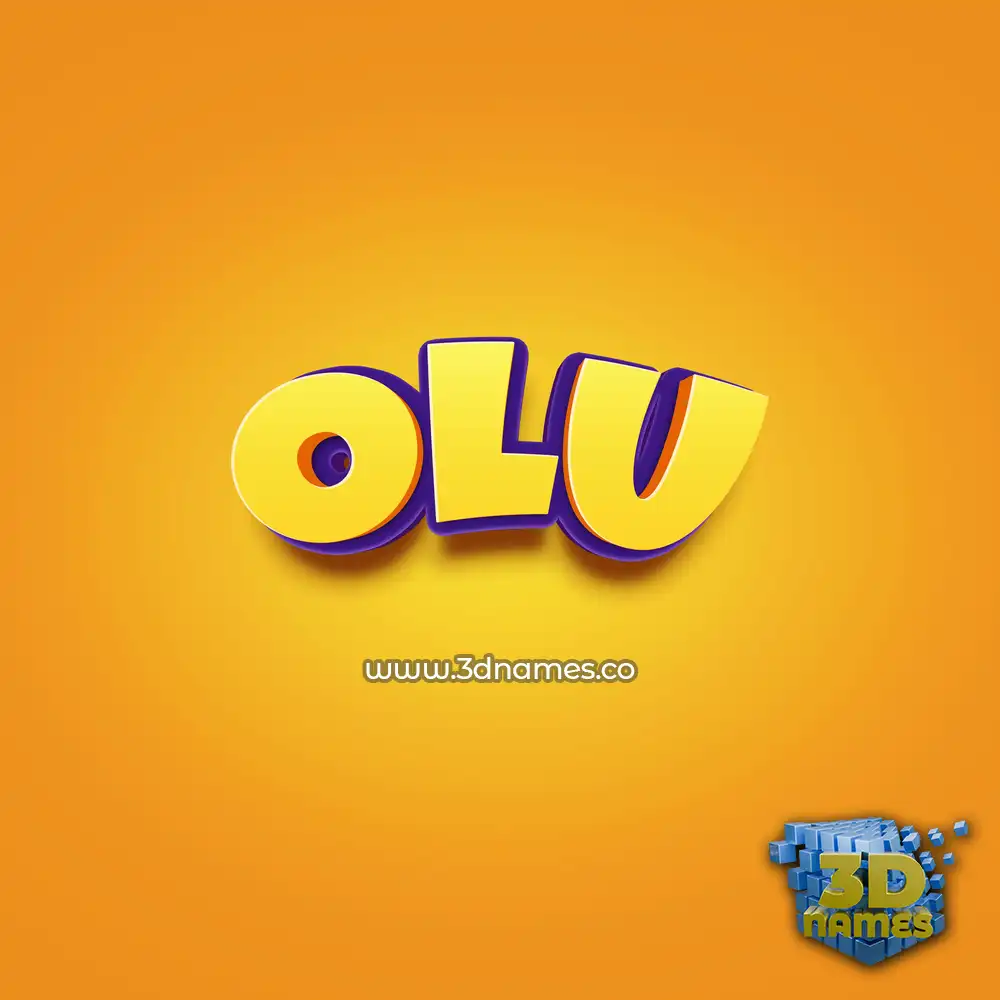 olu in Orange Toon style - 3D name wallpaper