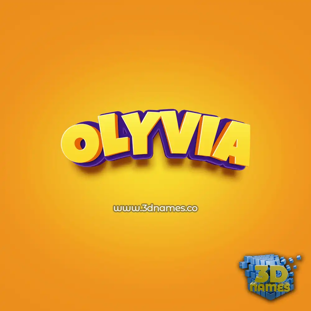 olyvia in Orange Toon style - 3D name wallpaper