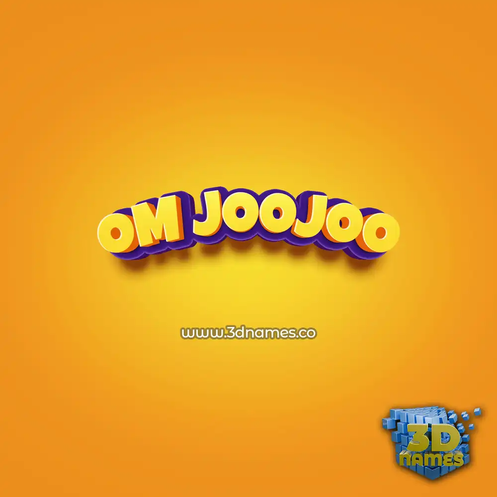 om joojoo in Orange Toon style - 3D name wallpaper
