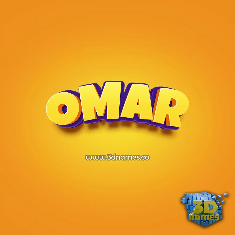 omar in Orange Toon style - 3D name wallpaper