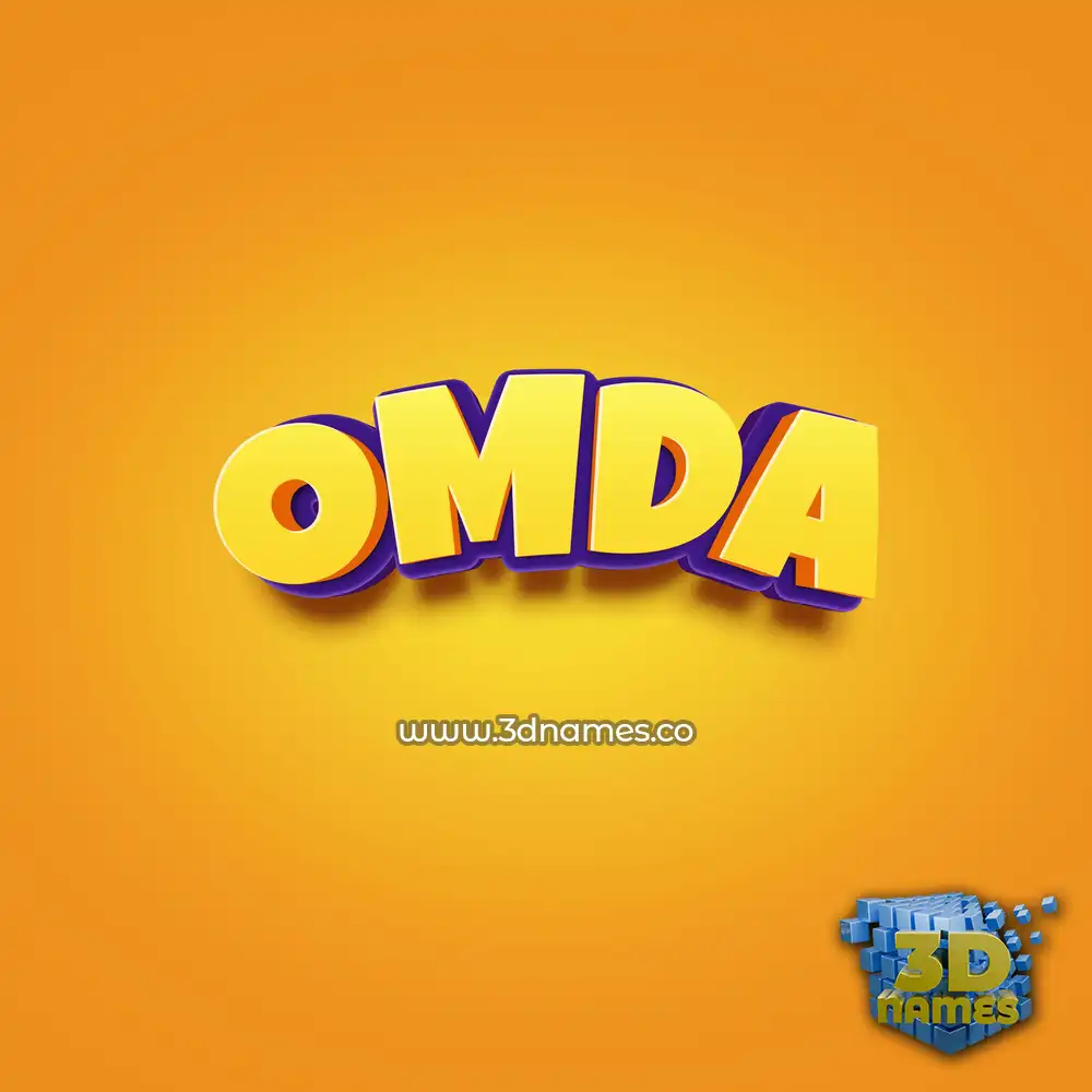 omda in Orange Toon style - 3D name wallpaper