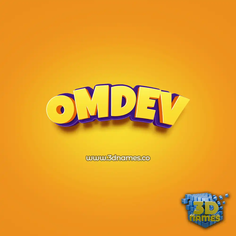 omdev in Orange Toon style - 3D name wallpaper