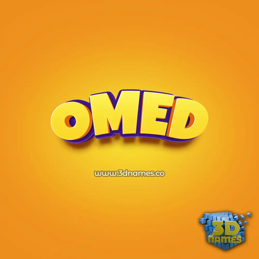omed in Orange Toon style - 3D name wallpaper