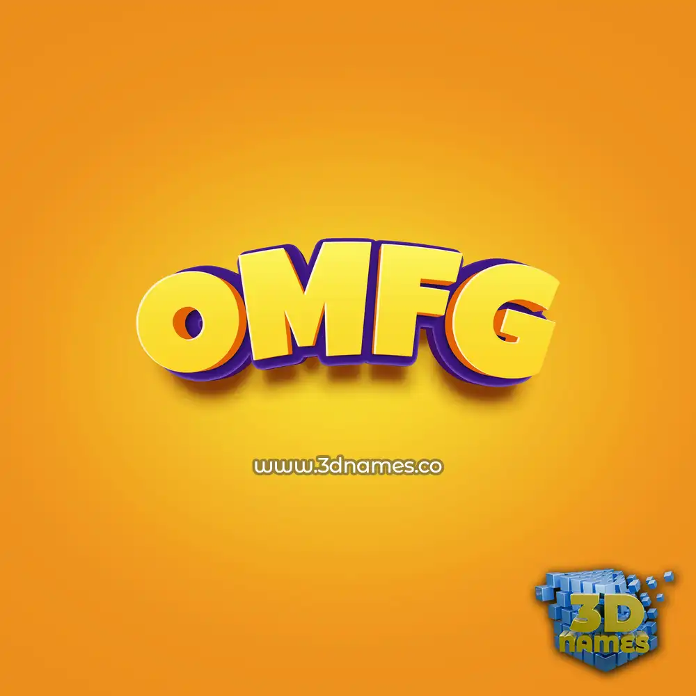 omfg in Orange Toon style - 3D name wallpaper