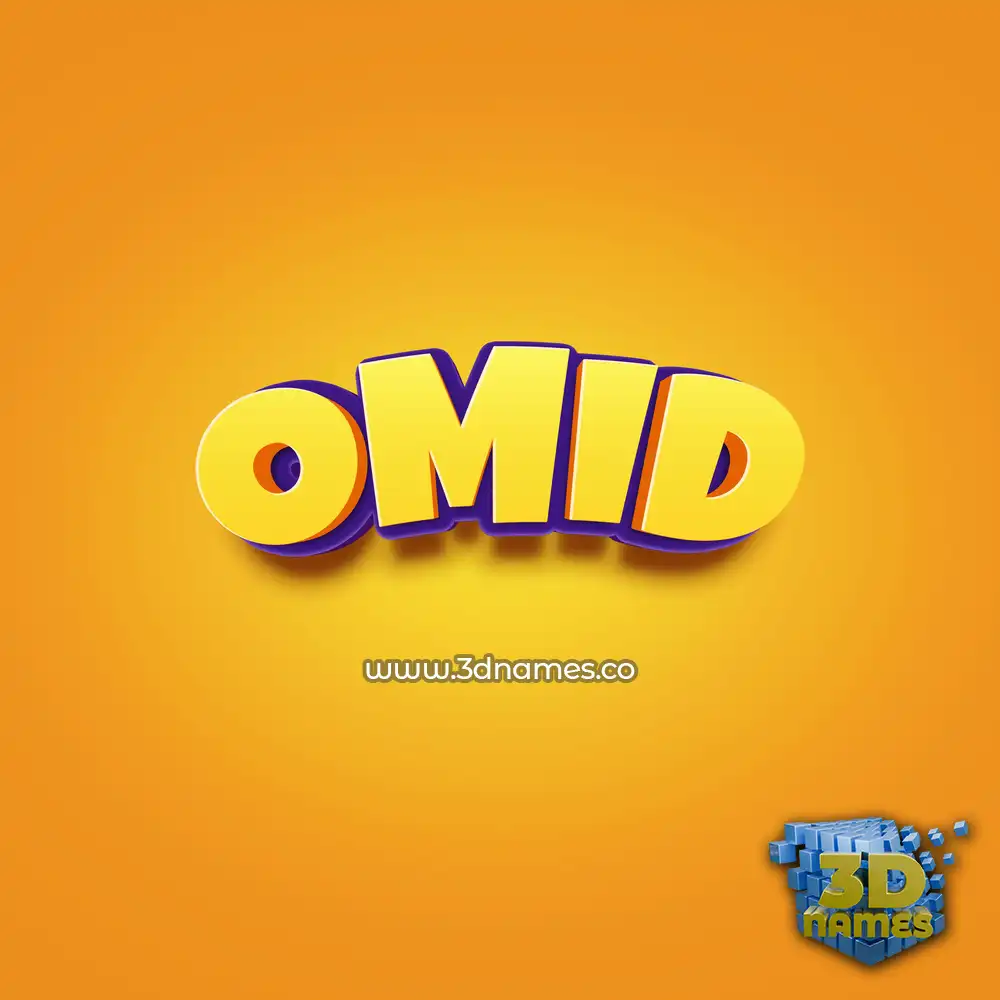 omid in Orange Toon style - 3D name wallpaper
