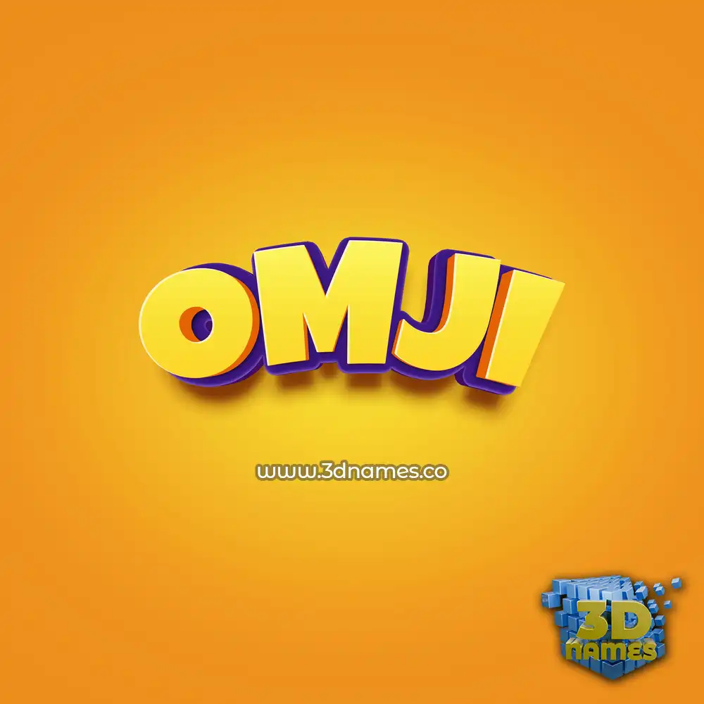 omji in Orange Toon style - 3D name wallpaper