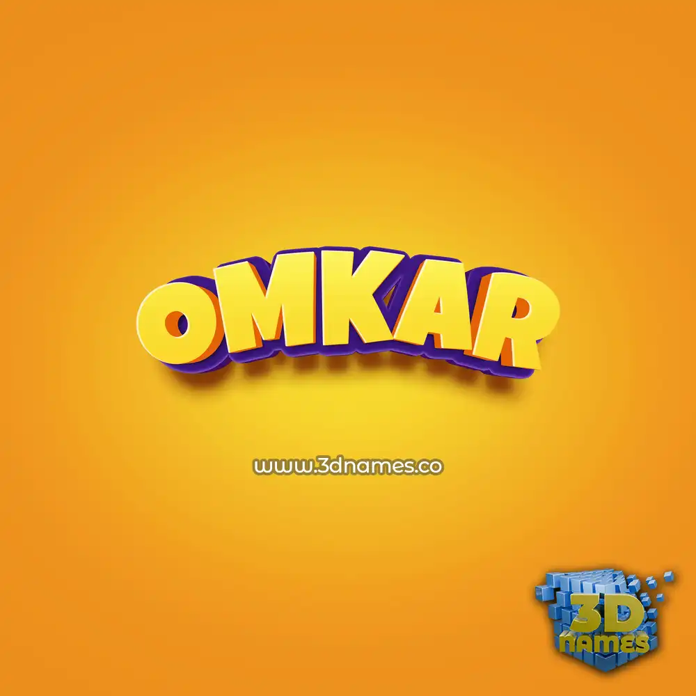 omkar in Orange Toon style - 3D name wallpaper
