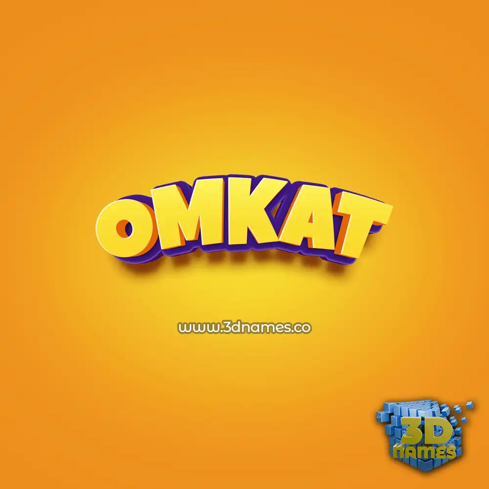 omkat in Orange Toon style - 3D name wallpaper