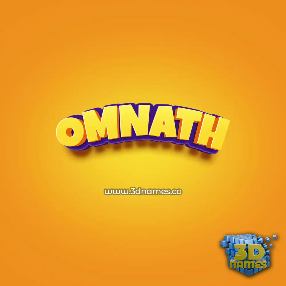omnath in Orange Toon style - 3D name wallpaper