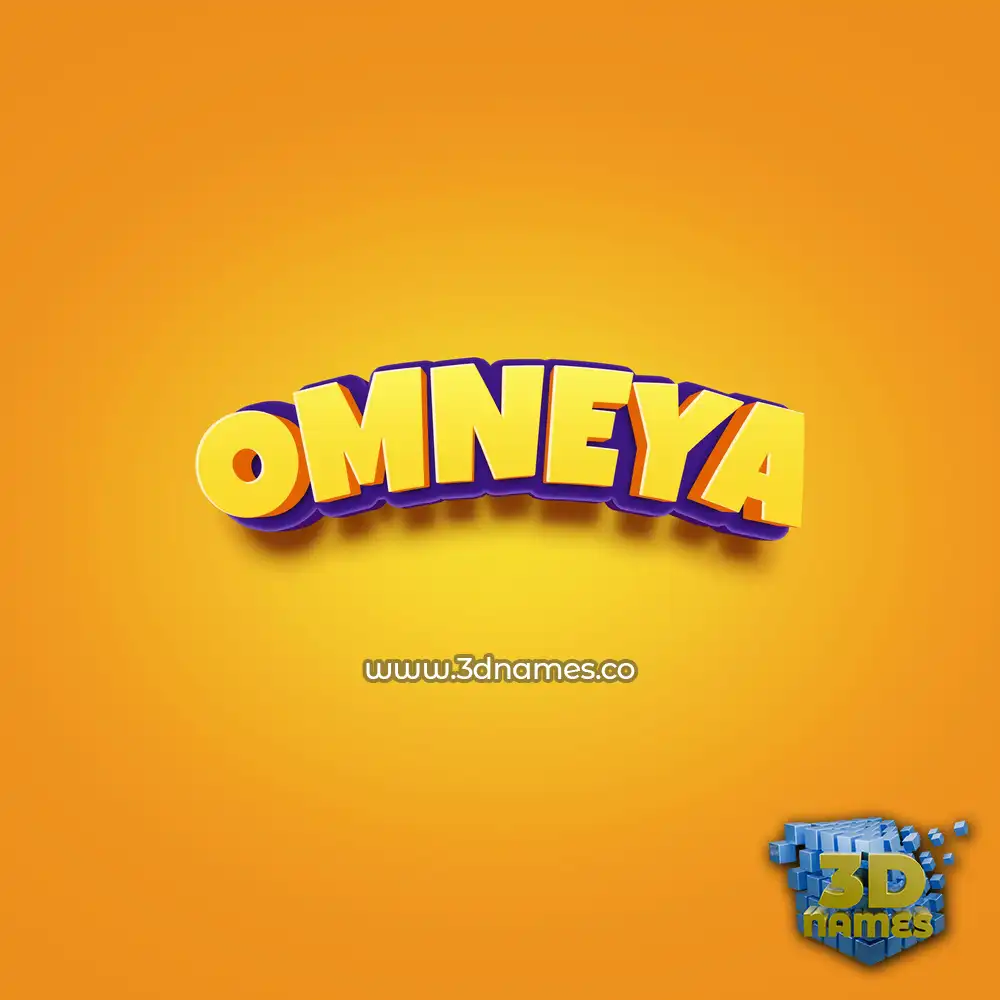 omneya in Orange Toon style - 3D name wallpaper