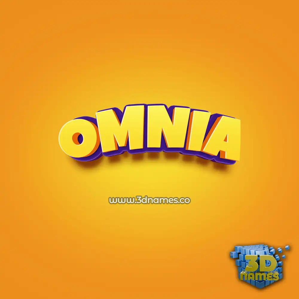 omnia in Orange Toon style - 3D name wallpaper