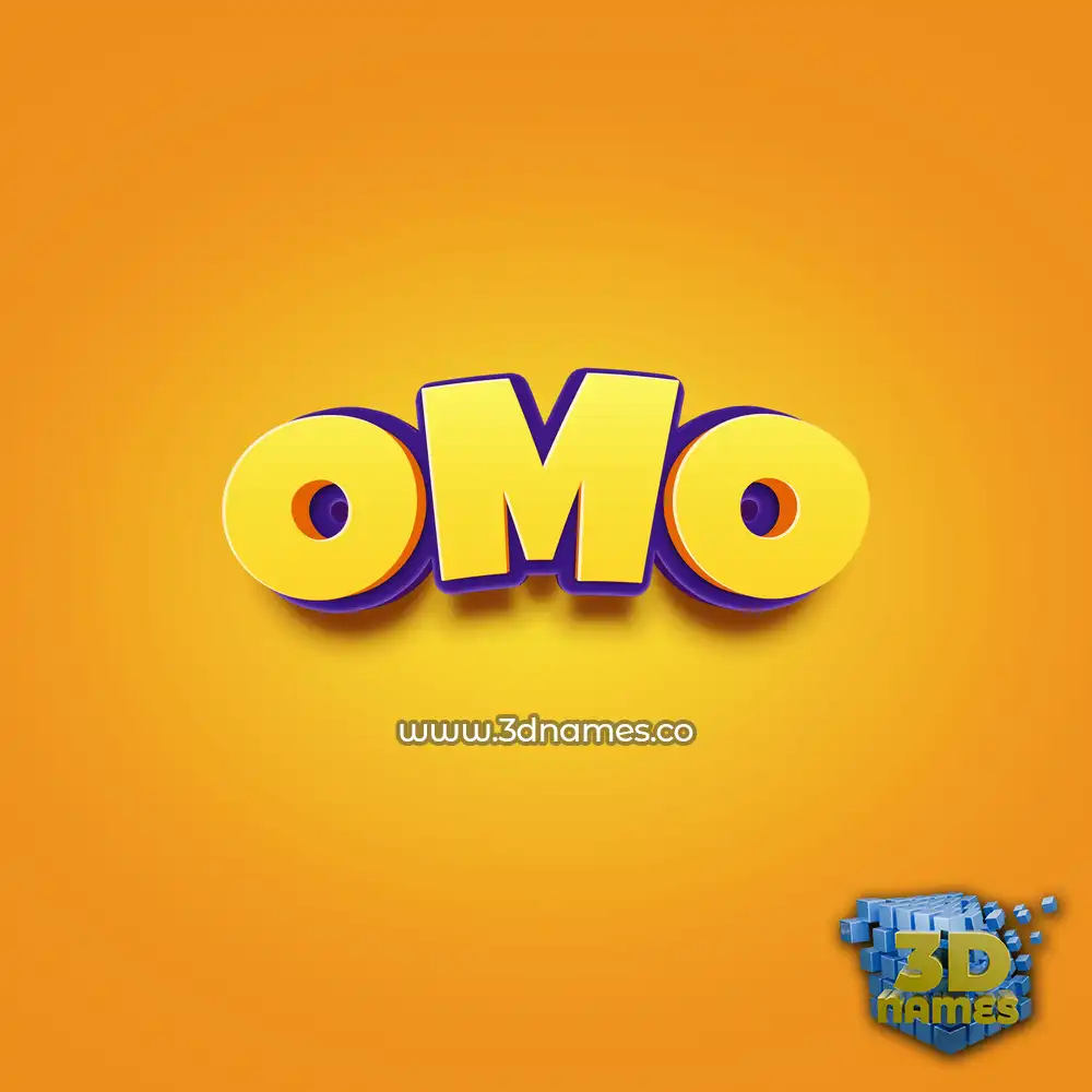 omo in Orange Toon style - 3D name wallpaper