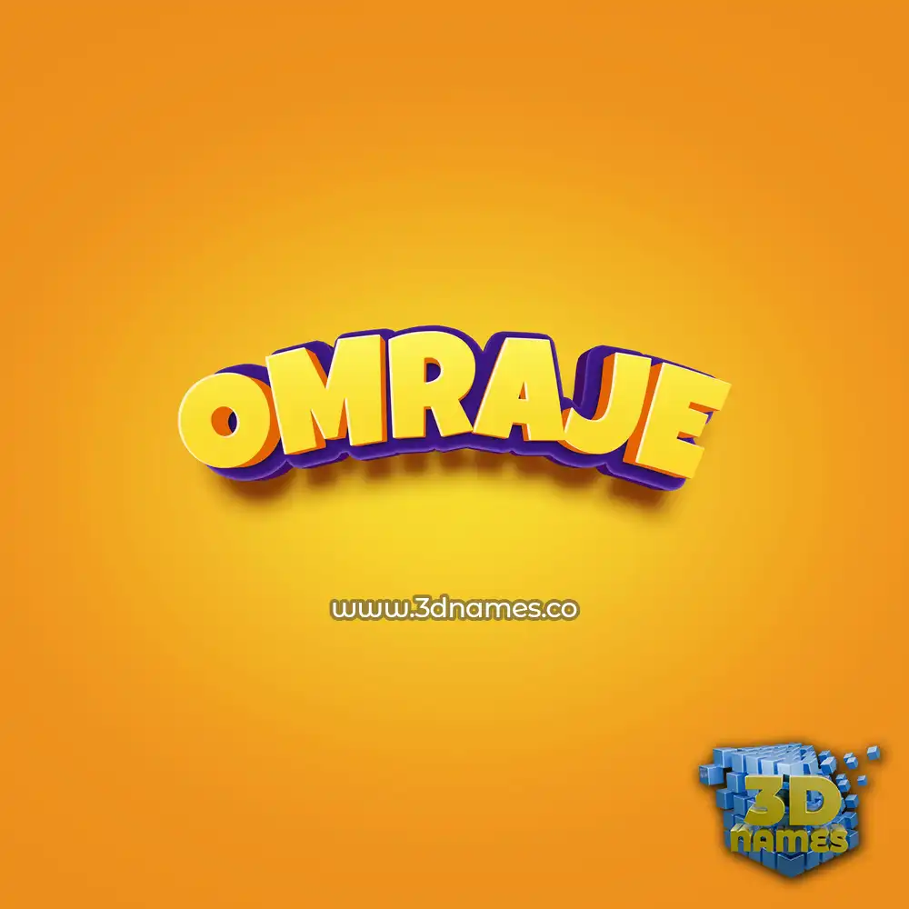 omraje in Orange Toon style - 3D name wallpaper
