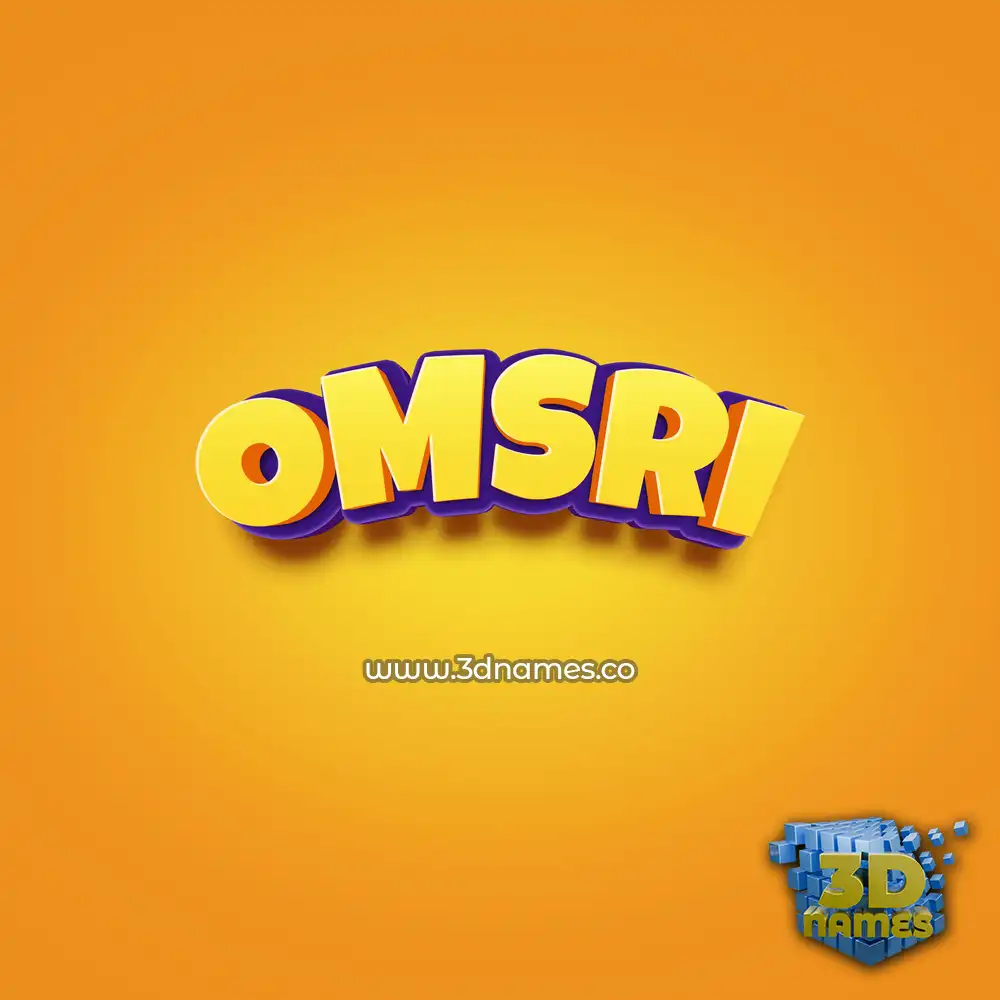 omsri in Orange Toon style - 3D name wallpaper