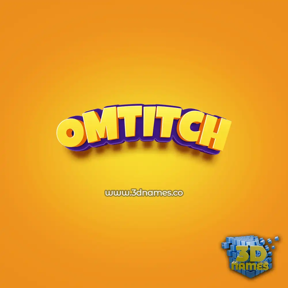 omtitch in Orange Toon style - 3D name wallpaper