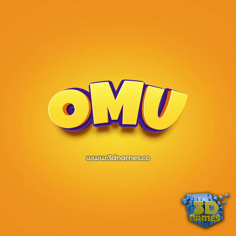 omu in Orange Toon style - 3D name wallpaper