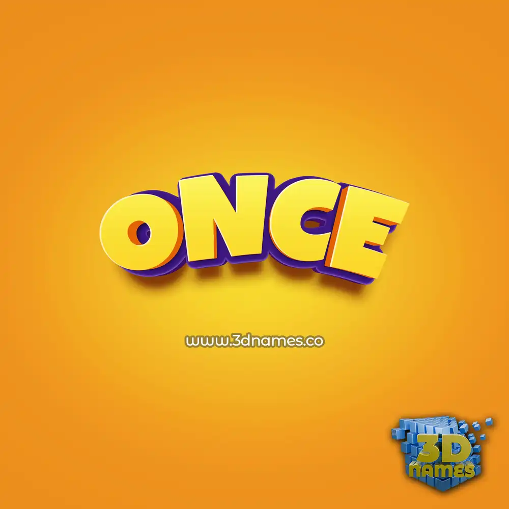 once in Orange Toon style - 3D name wallpaper
