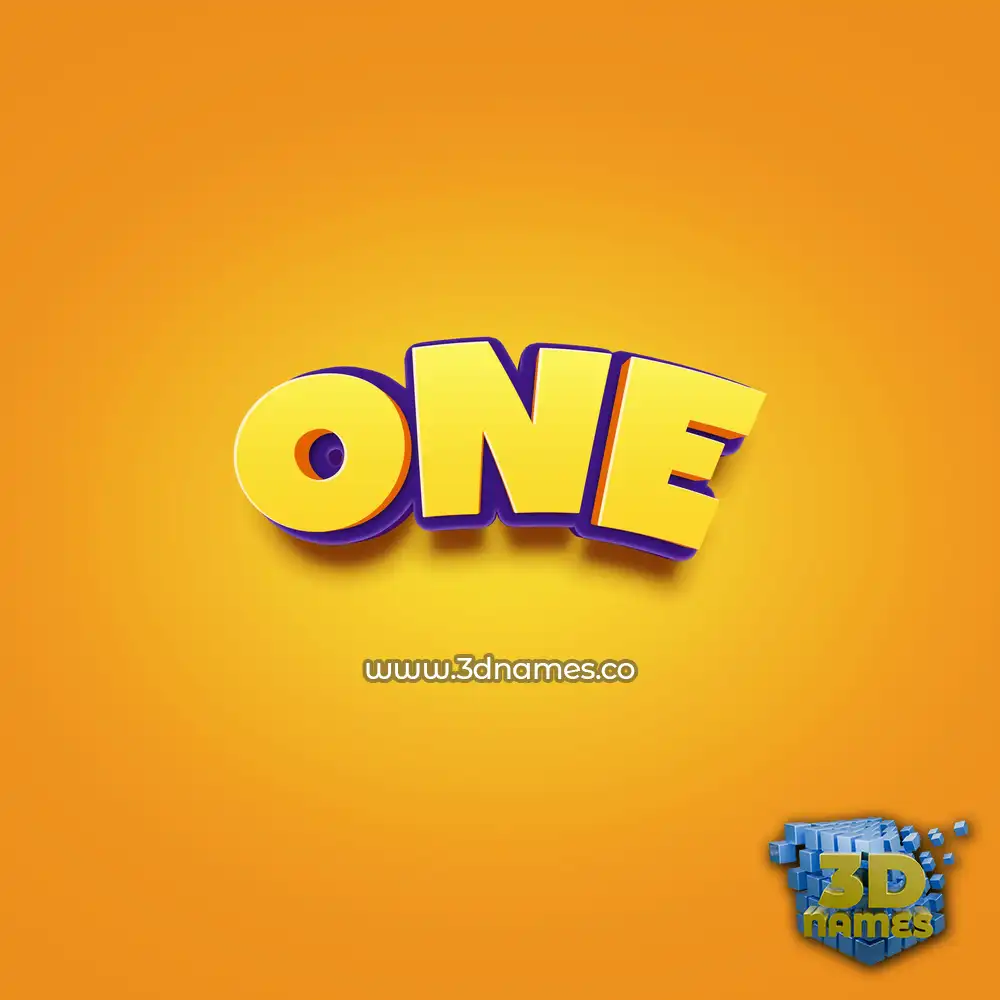 one in Orange Toon style - 3D name wallpaper