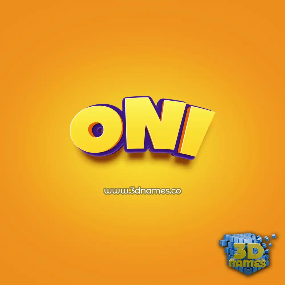 oni in Orange Toon style - 3D name wallpaper