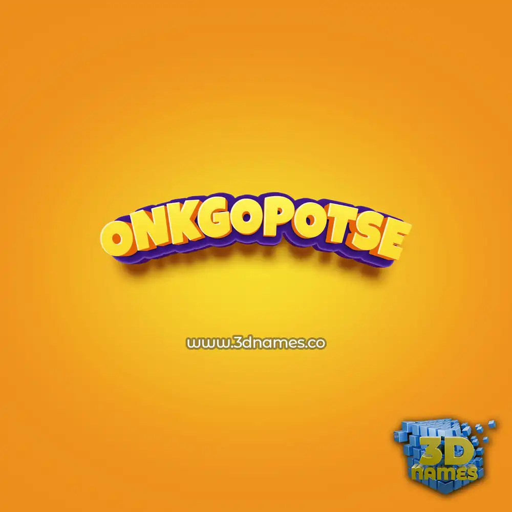onkgopotse in Orange Toon style - 3D name wallpaper