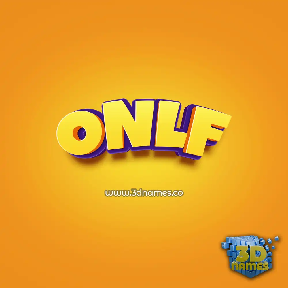 onlf in Orange Toon style - 3D name wallpaper