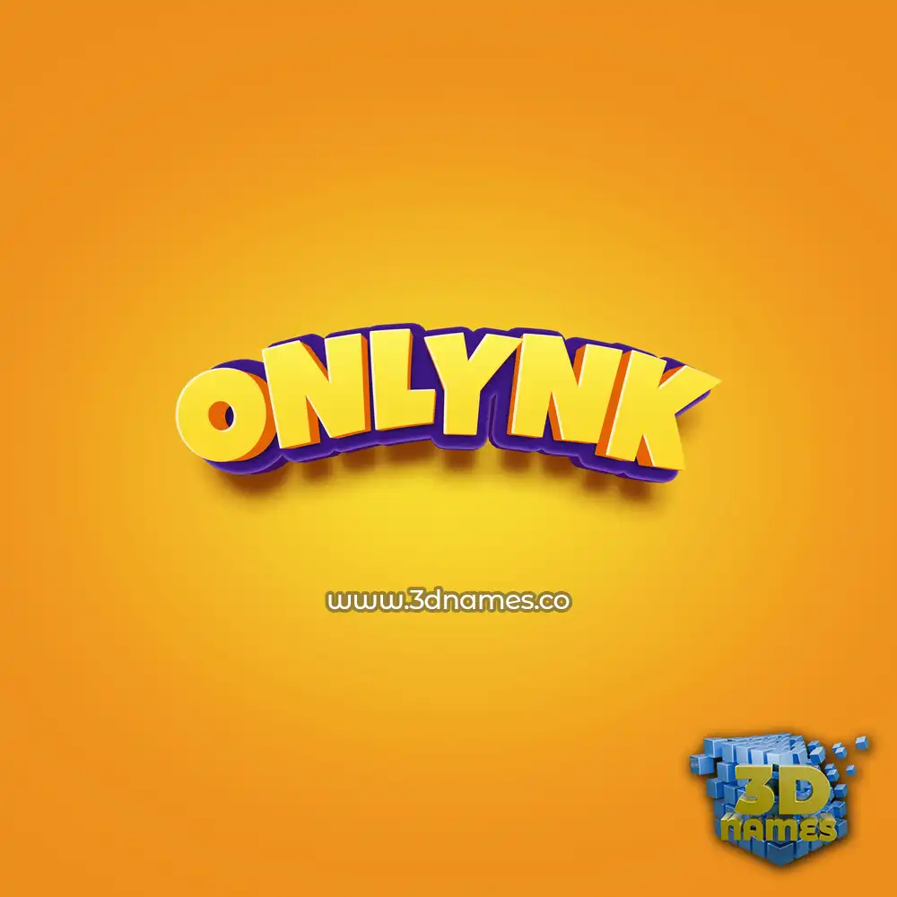 onlynk in Orange Toon style - 3D name wallpaper