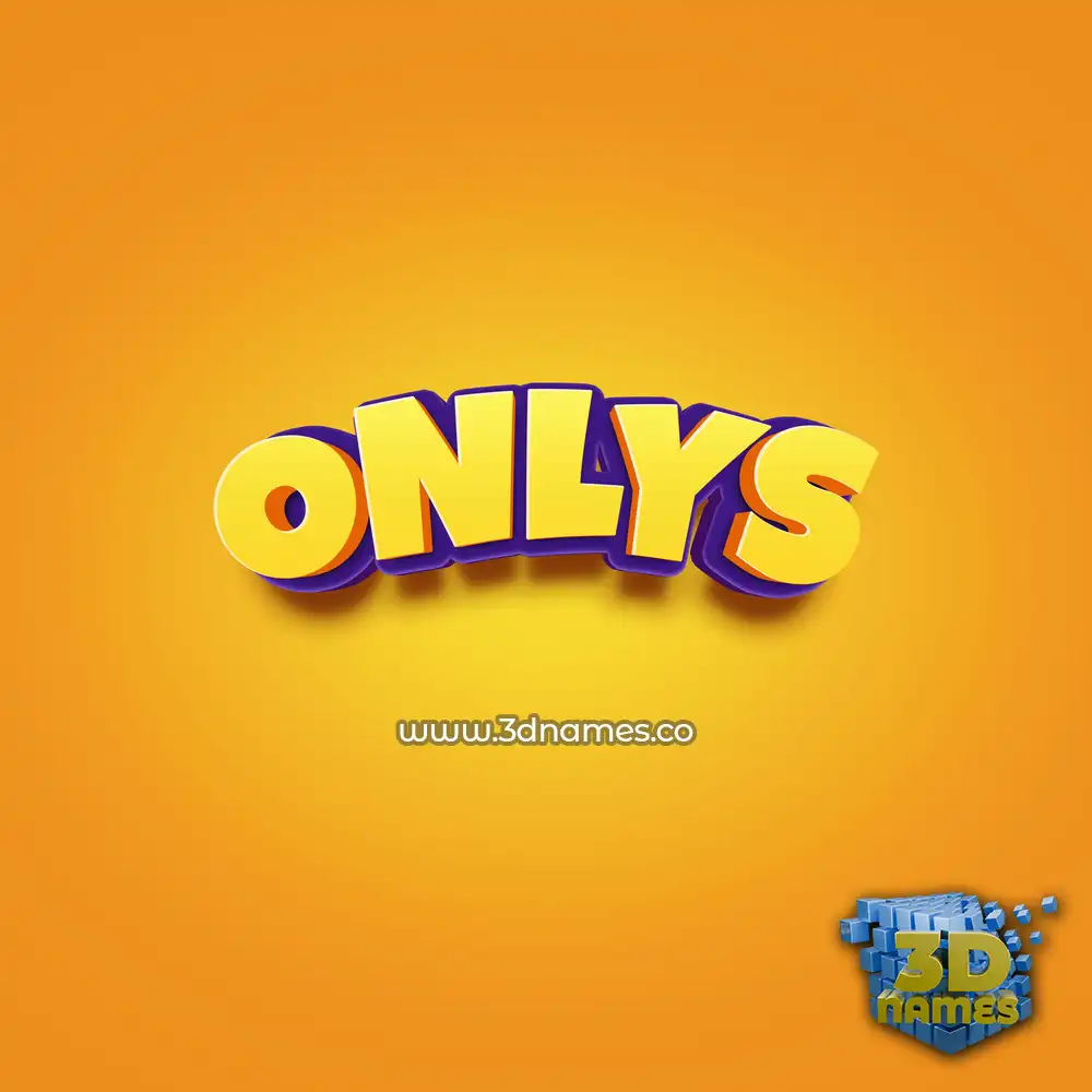onlys in Orange Toon style - 3D name wallpaper