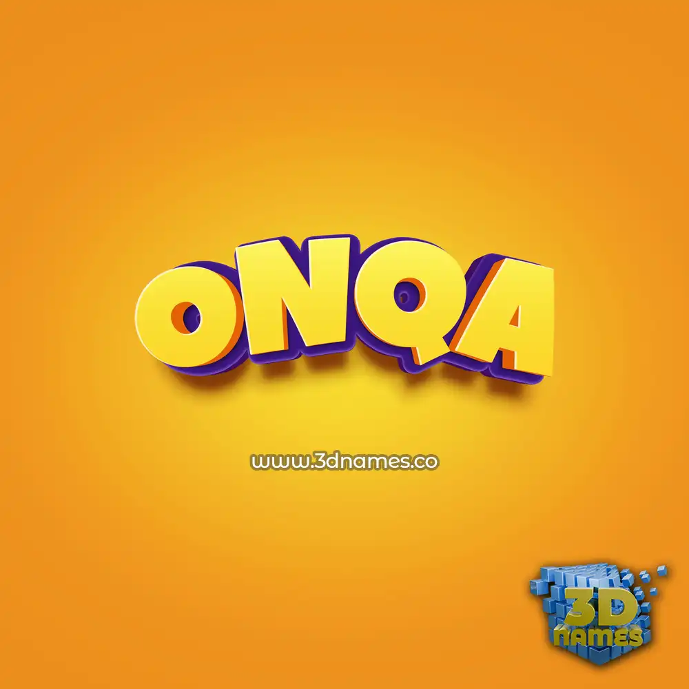 onqa in Orange Toon style - 3D name wallpaper
