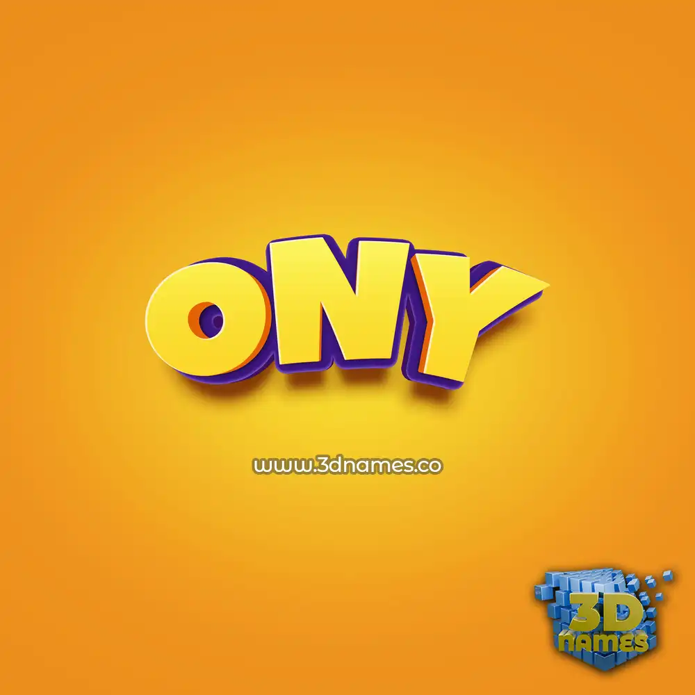 ony in Orange Toon style - 3D name wallpaper