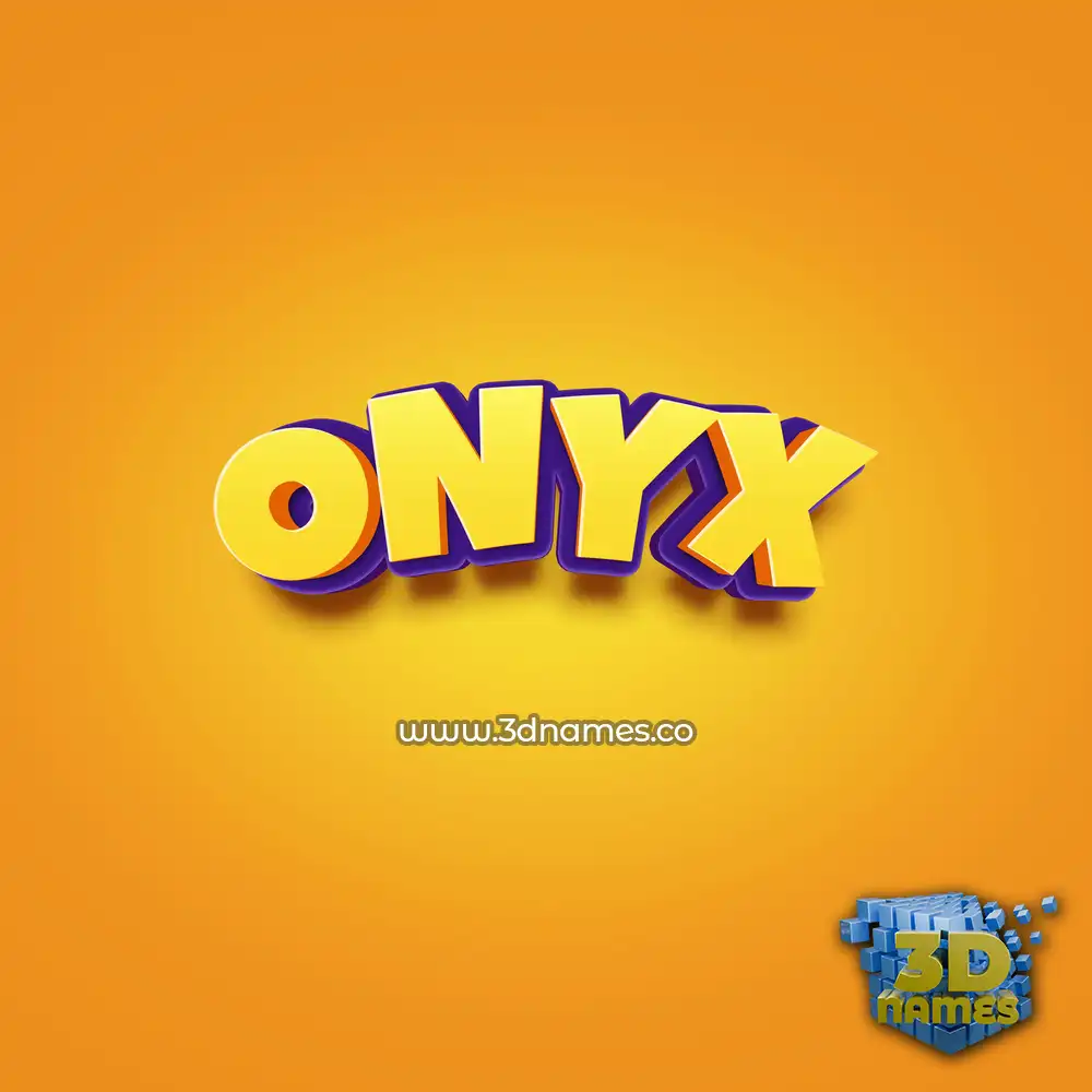 onyx in Orange Toon style - 3D name wallpaper