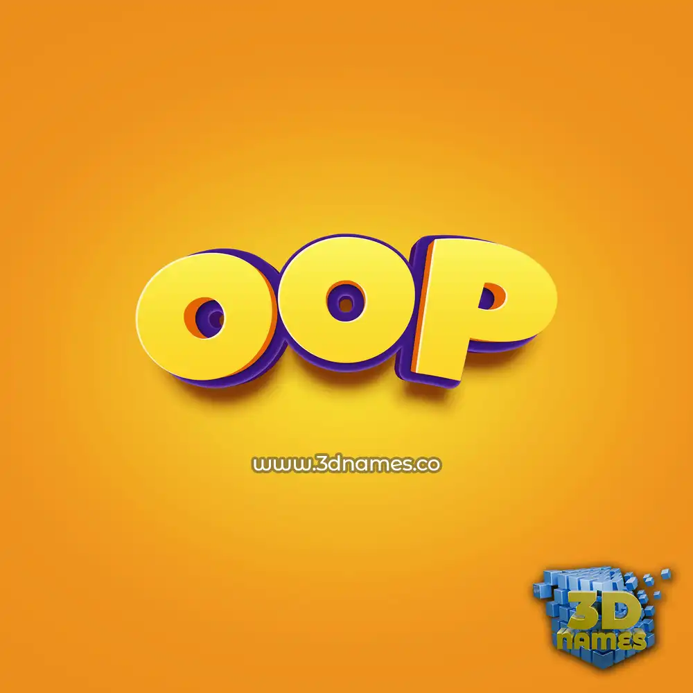 oop in Orange Toon style - 3D name wallpaper