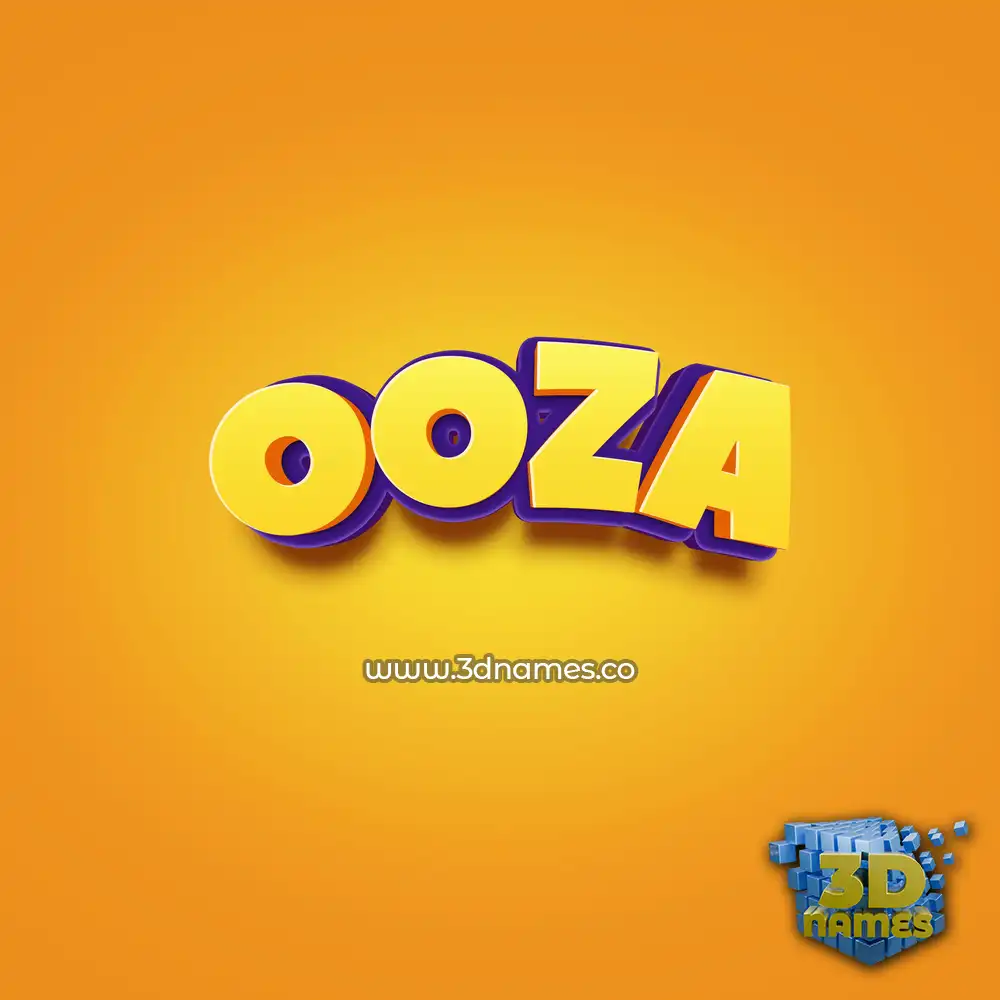 ooza in Orange Toon style - 3D name wallpaper