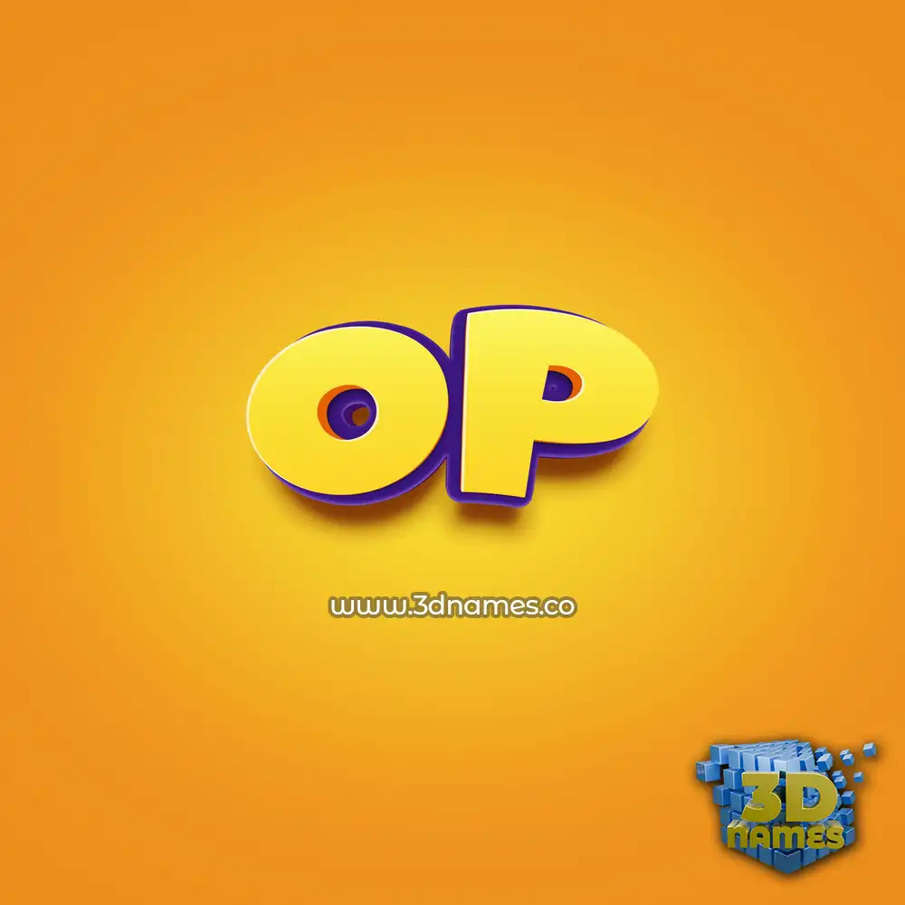 op in Orange Toon style - 3D name wallpaper