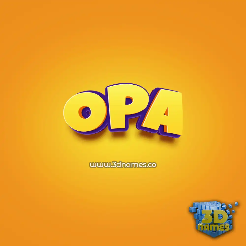 opa in Orange Toon style - 3D name wallpaper