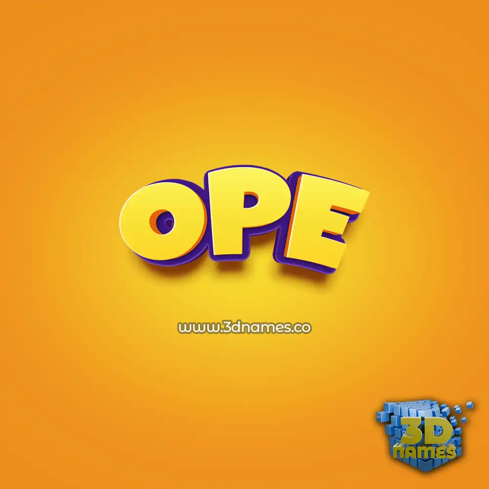 ope in Orange Toon style - 3D name wallpaper