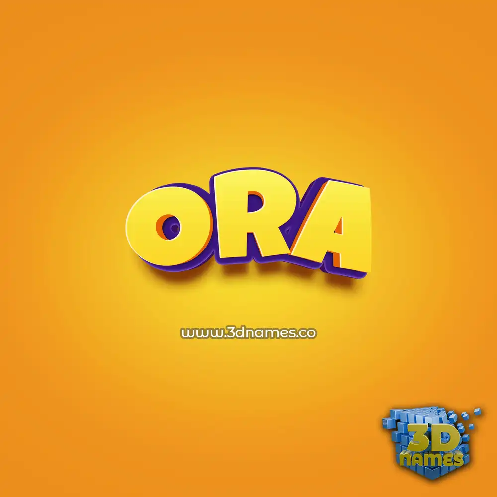 ora in Orange Toon style - 3D name wallpaper