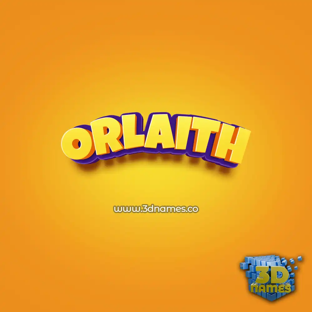 orlaith in Orange Toon style - 3D name wallpaper